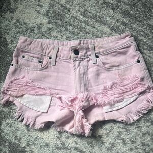 Carmar Pink Distressed Jean Shorts
